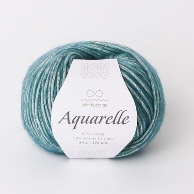 Infinity Aquarelle ( 6545 PETROL) 65% хлопок, 35% мериносовая шерсть 50 гр/110 м